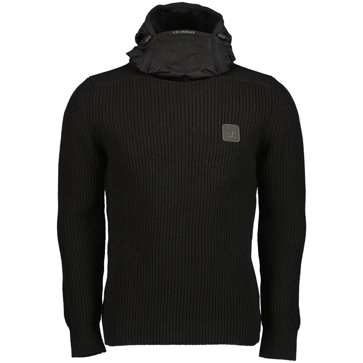 Patch Logo Hooded Knit - Casual Basement