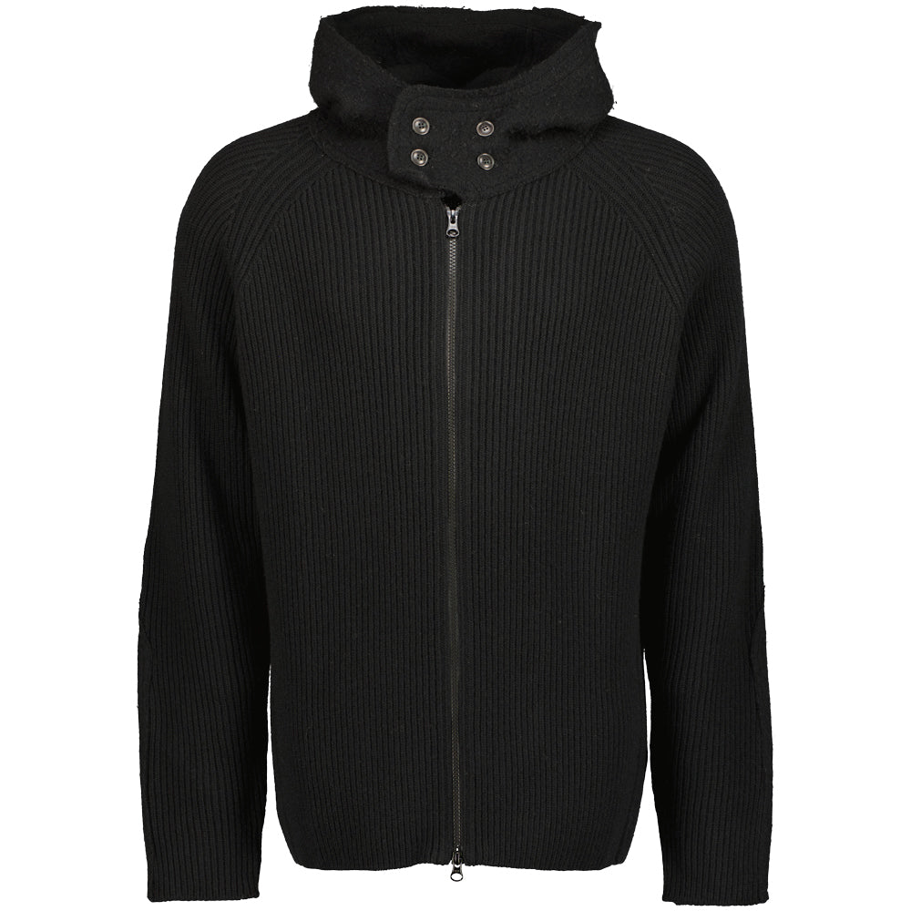 C.P. Company Lambswool Hooded Goggle Knit Black
