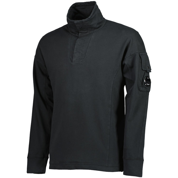 Light Fleece Polo Collar Lens Sweatshirt - Casual Basement