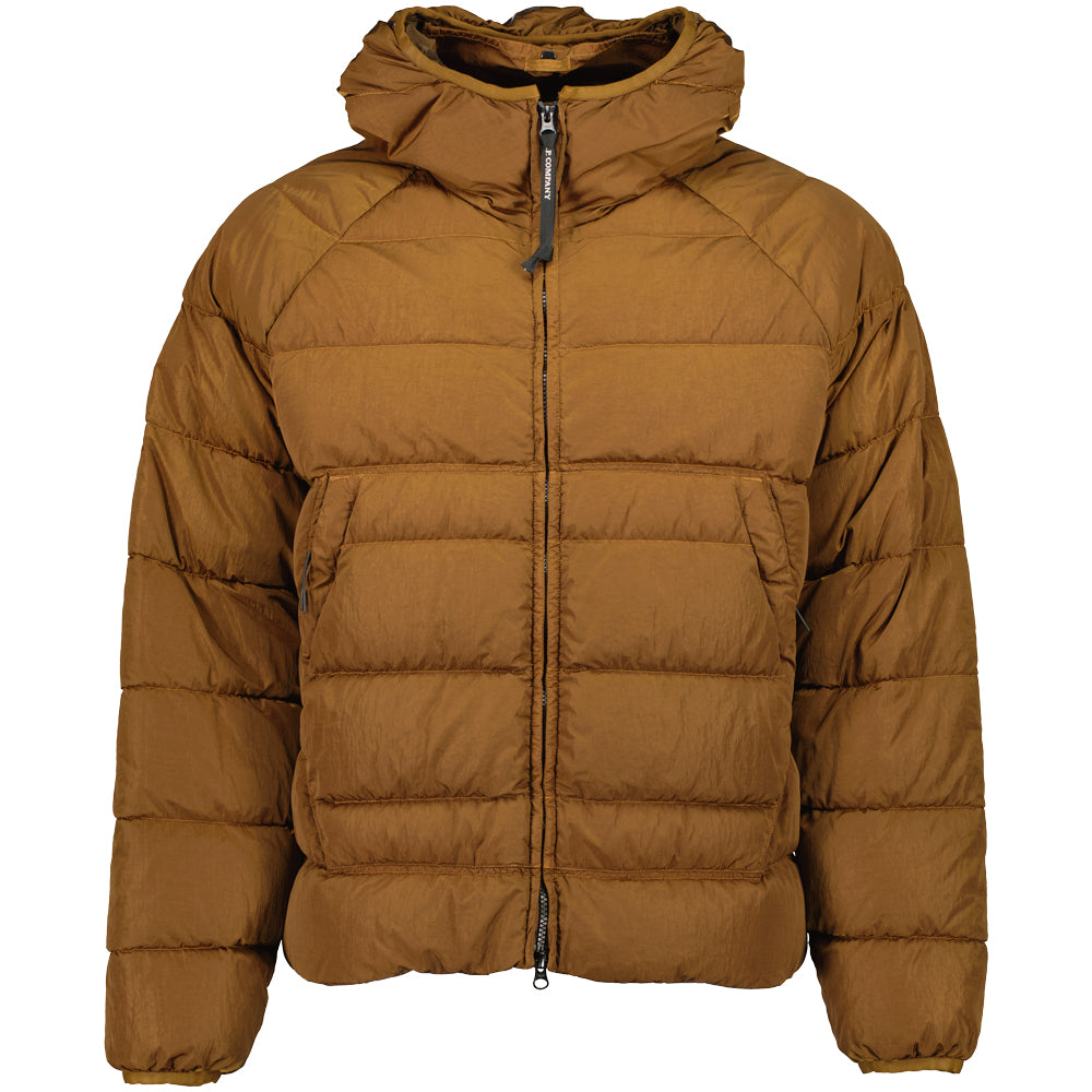 C.P. COMPANY faded puffer jacket brown