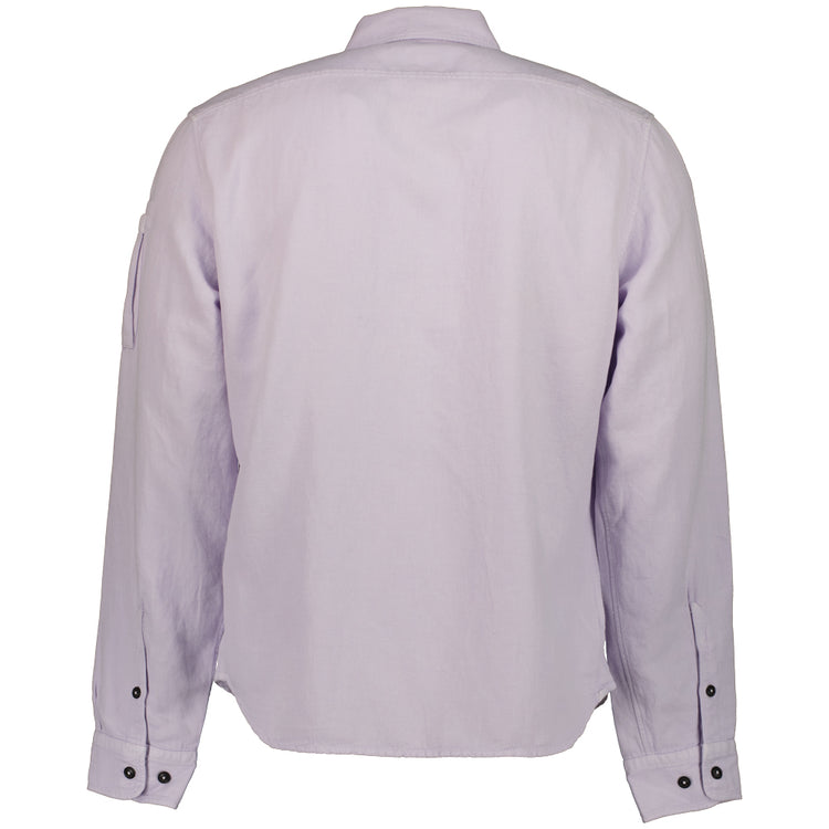 C.P. x Mr Porter Cotton/Linen Zip Up Lens Overshirt - Casual Basement