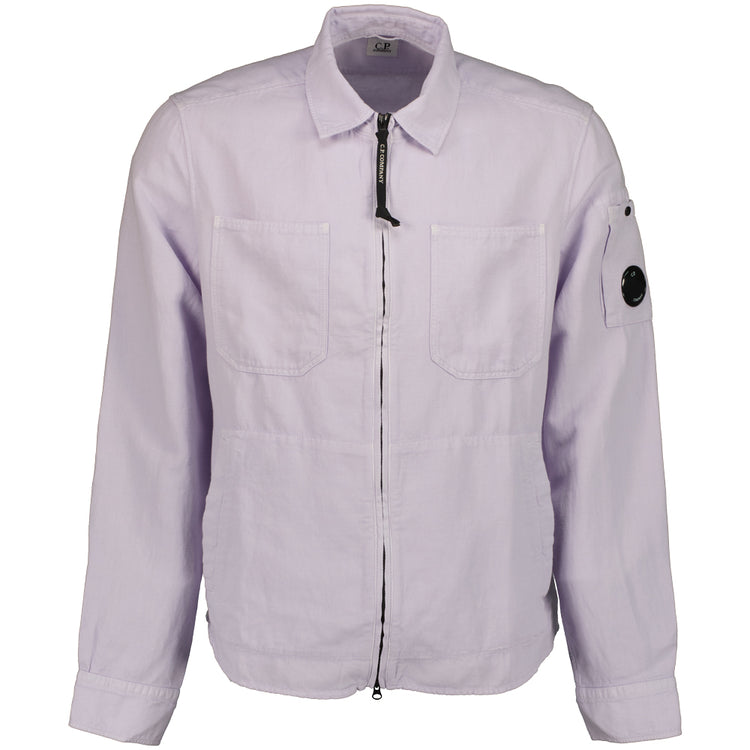 C.P. x Mr Porter Cotton/Linen Zip Up Lens Overshirt - Casual Basement