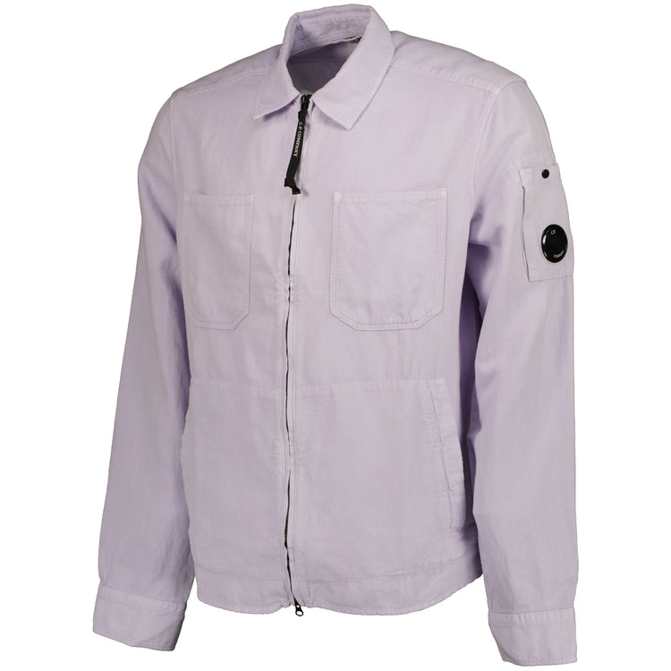 C.P. x Mr Porter Cotton/Linen Zip Up Lens Overshirt - Casual Basement
