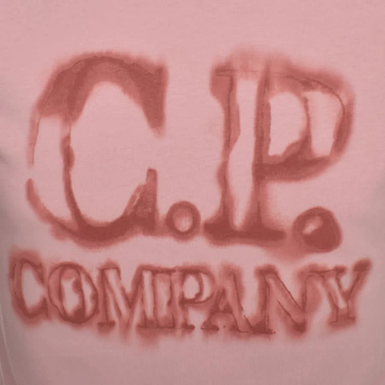 Blurry Logo Print T-Shirt - Casual Basement