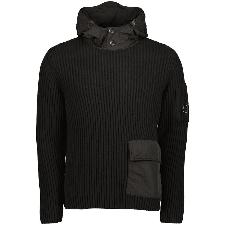 Lambswool Mixed Hooded Lens Knit - Casual Basement