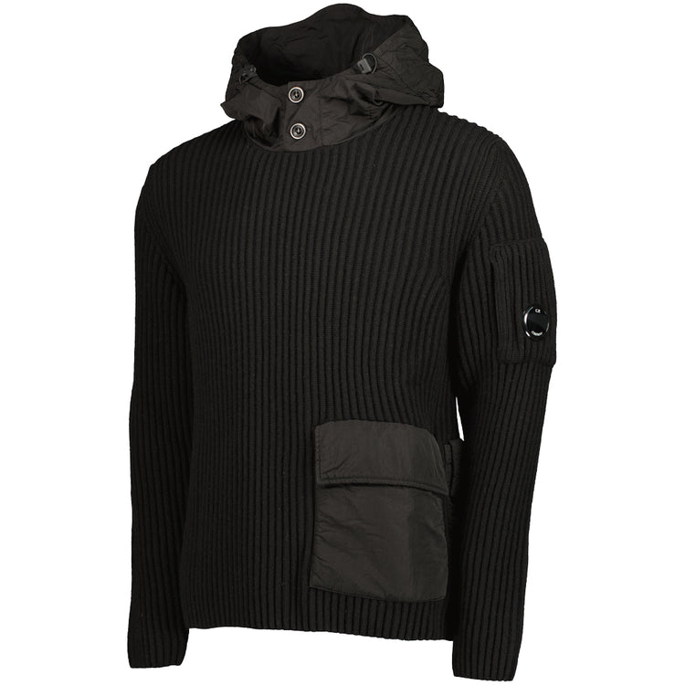 Lambswool Mixed Hooded Lens Knit - Casual Basement