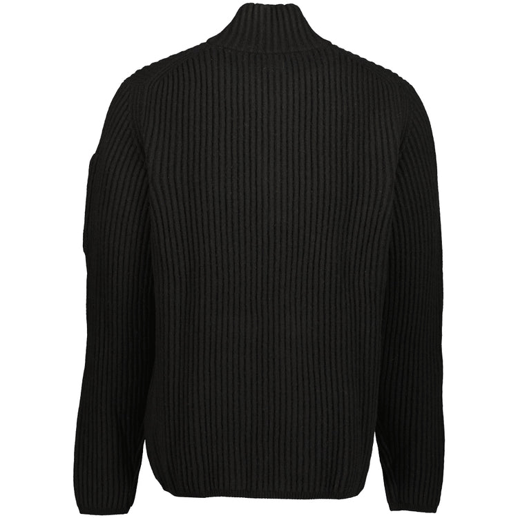 Lambswool Mixed Zipped Lens Cardigan - Casual Basement