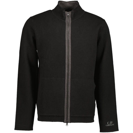 Embroidered Cuff Logo Zip Knit - Casual Basement
