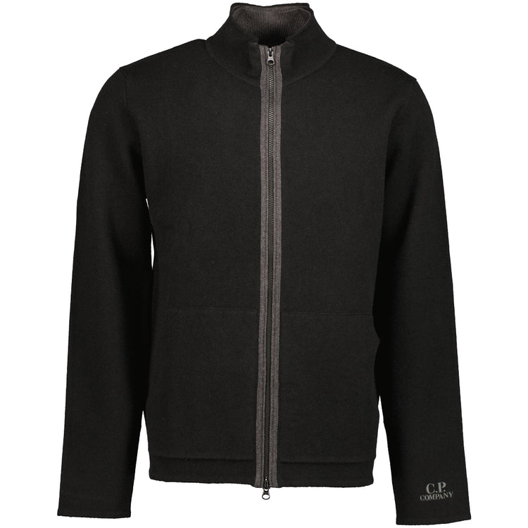 Embroidered Cuff Logo Zip Knit - Casual Basement