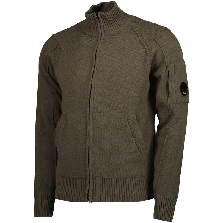 Knitted Zip-Up Lens Cardigan - Casual Basement