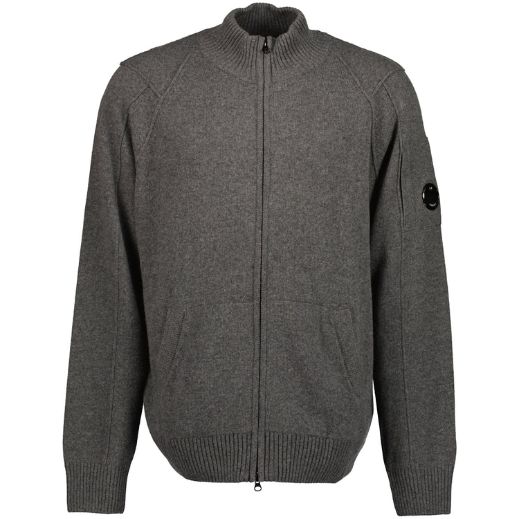 Knitted Zip-Up Lens Cardigan - Casual Basement