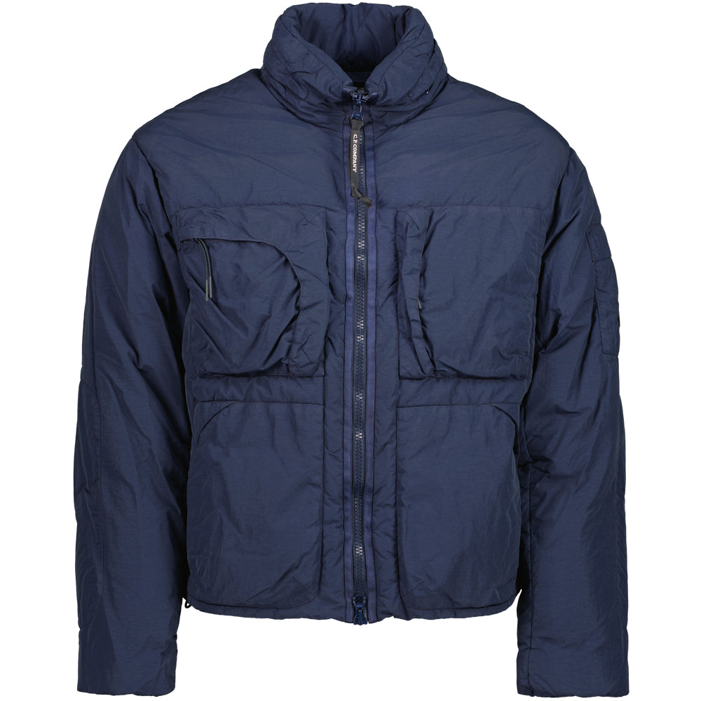 ジャケット・アウター C.P. COMPANY FLATT NYLON LENS BOMBER JKT C.P. Company | Flatt Nylon Down Lens Jacket - Peacoat