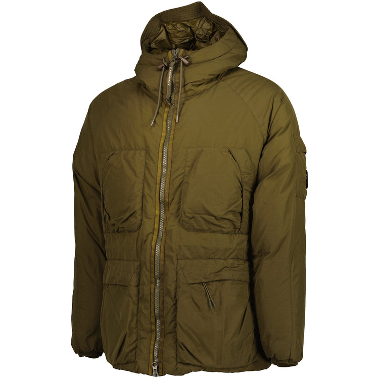 Long Flatt Nylon Down Lens Jacket - Casual Basement