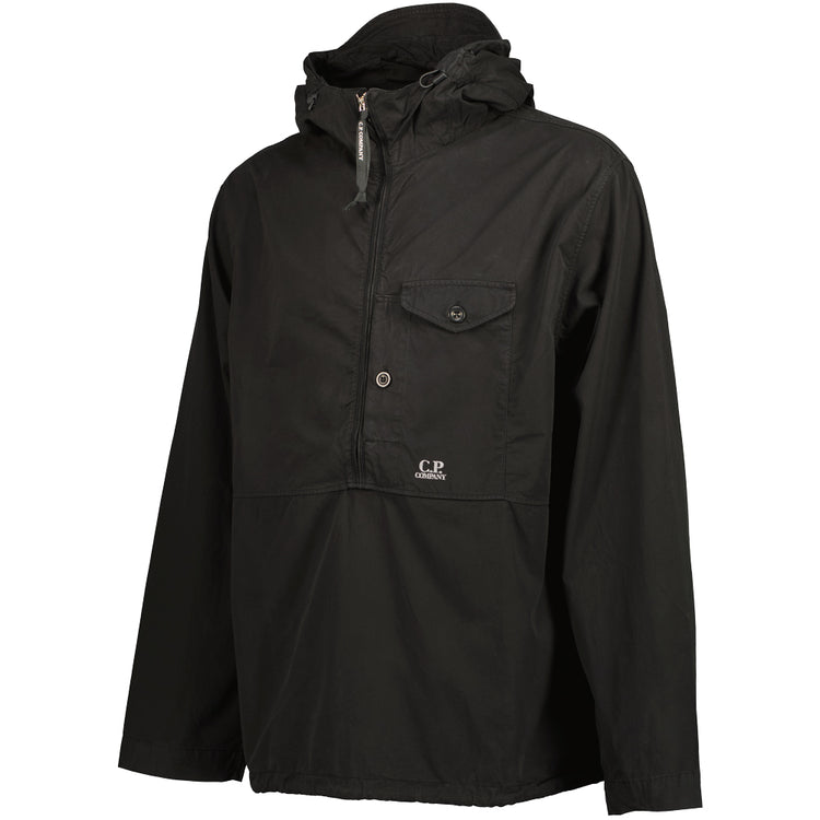 Gabardine Half Zip Hooded Overshirt - Casual Basement