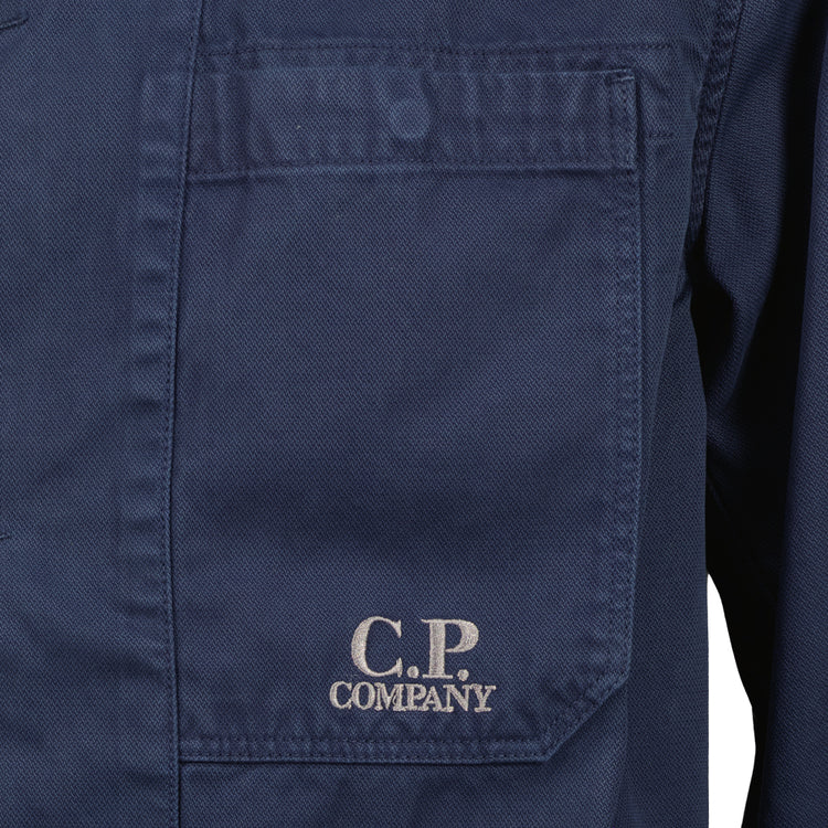 Military Twill Embroidered Logo Overshirt - Casual Basement