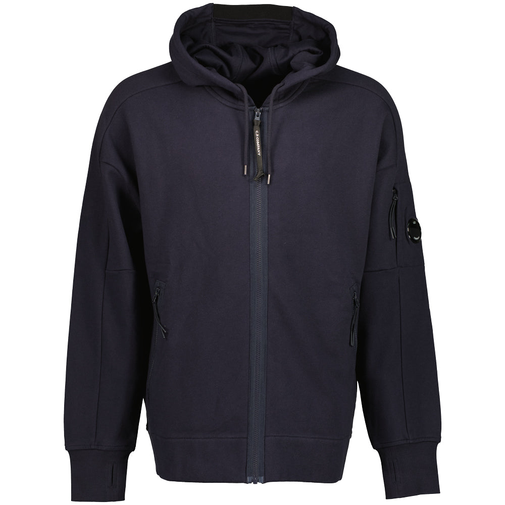 C.P. Company | Diagonal Raised Fleece Lens Zip Hoodie
