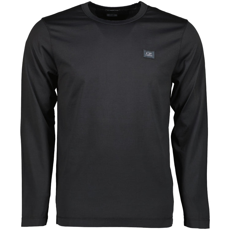 Long Sleeve Logo Patch T-Shirt - Casual Basement