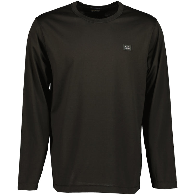 Long Sleeve Logo Patch T-Shirt - Casual Basement