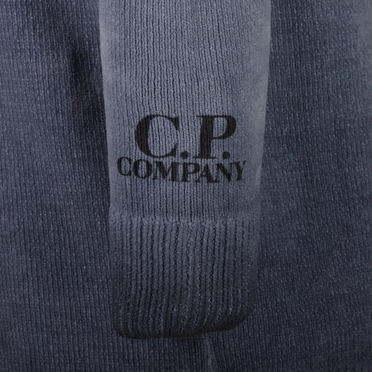 Chenille Crewneck Cuff Logo Knit - Casual Basement