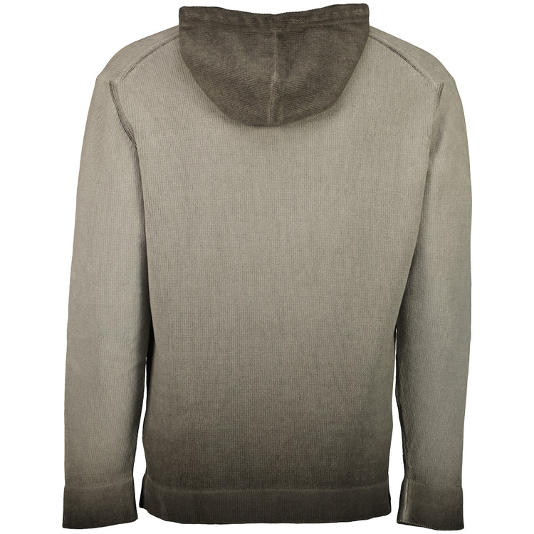 Chenille Two Tone Hooded Logo Knit - Casual Basement