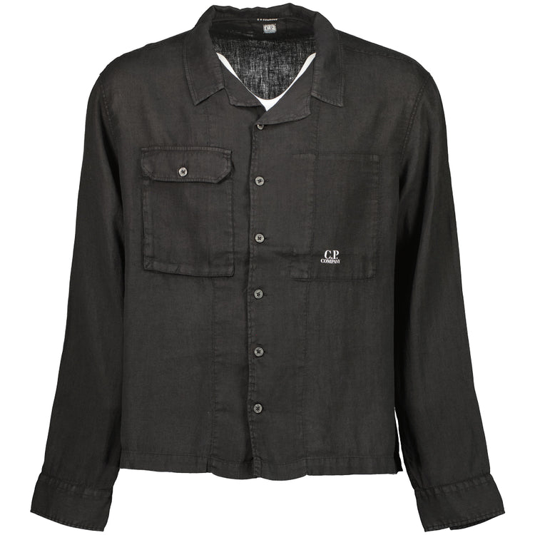Long Sleeve Linen Overshirt - Casual Basement