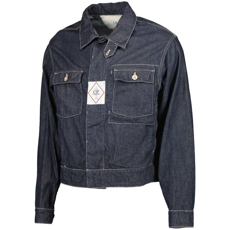 Denim Logo Patch Jacket - Casual Basement