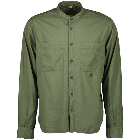Light Mussola Mandarin Shirt - Casual Basement
