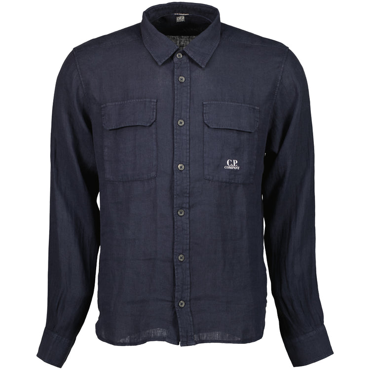 Long Sleeve Linen Overshirt - Casual Basement