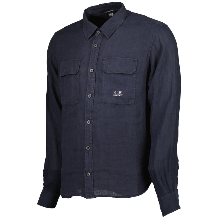 Long Sleeve Linen Overshirt - Casual Basement