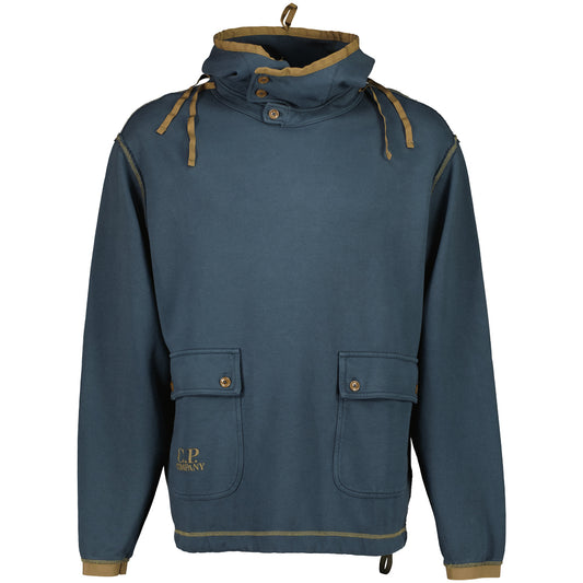 Diagonal Fleece Pocket Logo Hoodie - Casual Basement