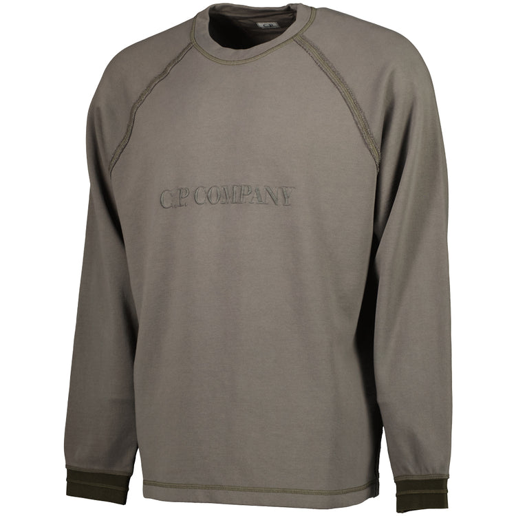 Diagonal Fleece Logo Sweatshirt - Casual Basement