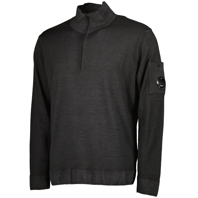 Merino Wool Quarter Zip Lens Knit