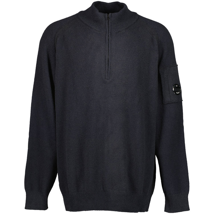 Polo Collar Quarter Zip Lens Fleece Knit