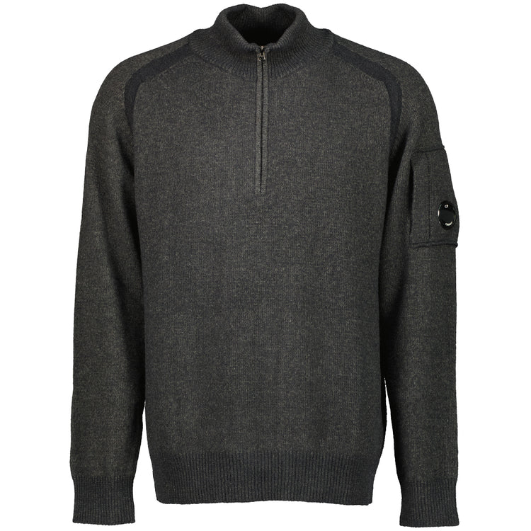Polo Collar Quarter Zip Lens Fleece Knit