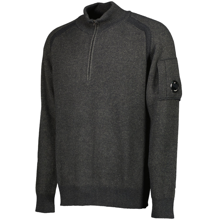 Polo Collar Quarter Zip Lens Fleece Knit