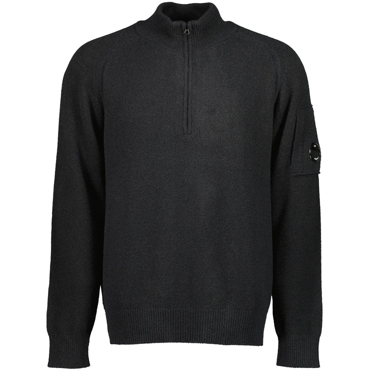 Polo Collar Quarter Zip Lens Fleece Knit