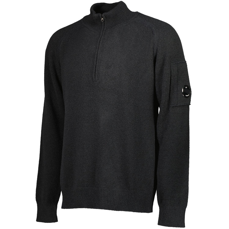 Polo Collar Quarter Zip Lens Fleece Knit