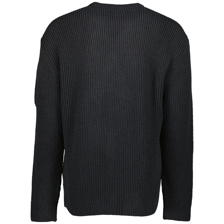 Fleece Knit Crewneck Lens Jumper - Casual Basement