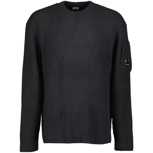 Fleece Knit Crewneck Lens Jumper - Casual Basement