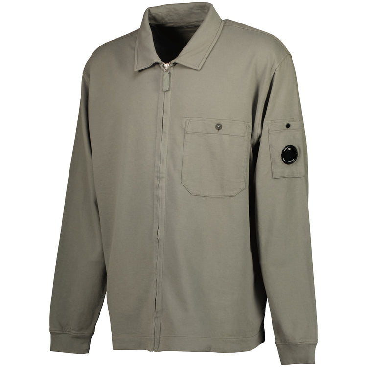 Light Fleece Polo Zip Lens Sweatshirt