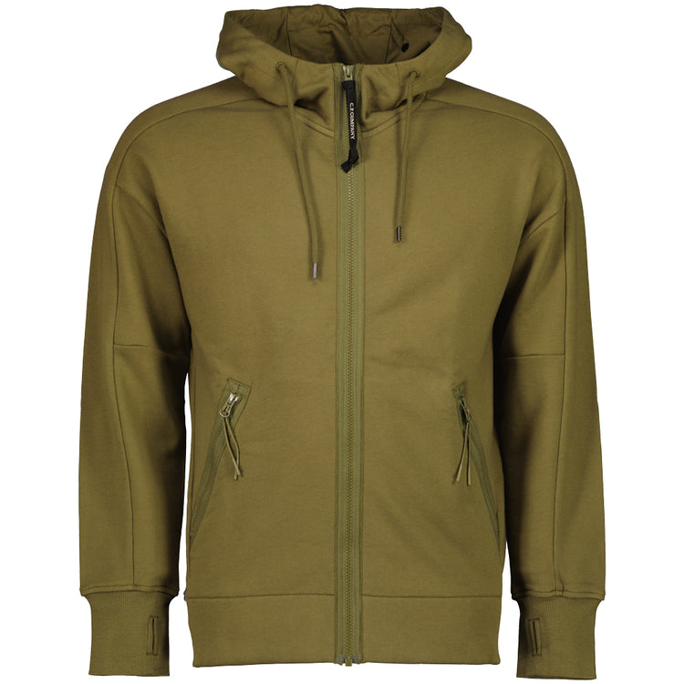 Diagonal Raised Fleece Zipped Goggle Hoodie - Casual Basement