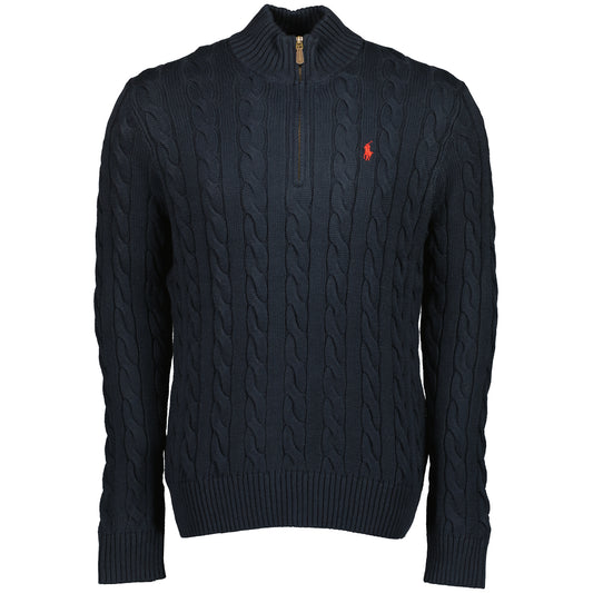 Cable-Knit Quarter Zip Jumper
