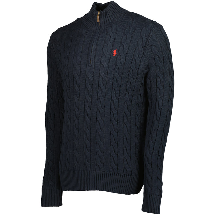 Cable-Knit Quarter Zip Jumper