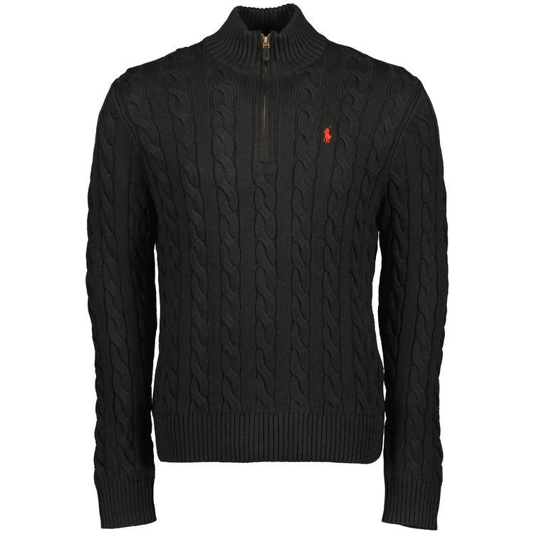 Cable-Knit Quarter Zip Jumper