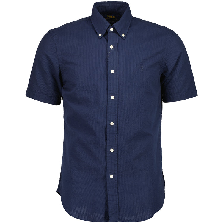 Custom Fit Short Sleeve Seersucker Shirt - Casual Basement