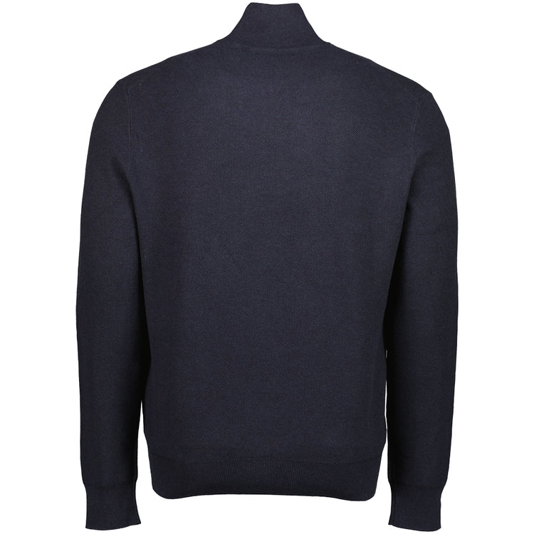 Mesh-Knit Cotton Quarter Zip Jumper
