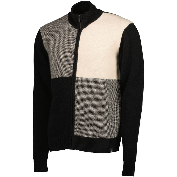 Chequer Zip Cardigan - Casual Basement