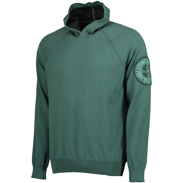 Hooded Logo Embroidery Knit - Casual Basement