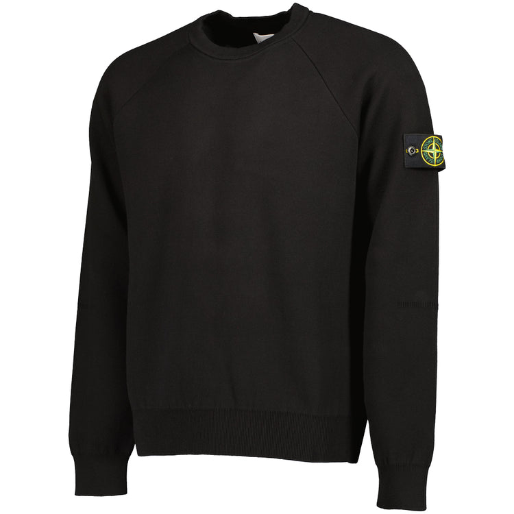 Cotton Crewneck Knitted Sweatshirt - Casual Basement