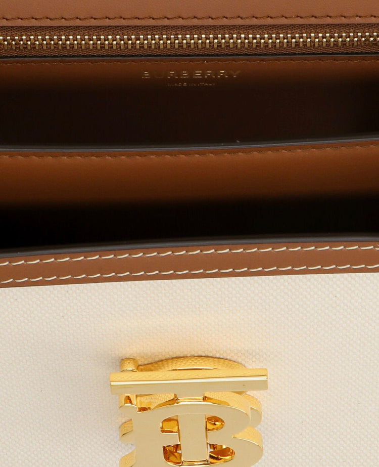 Small TB Canvas & Leather Shoulder Bag